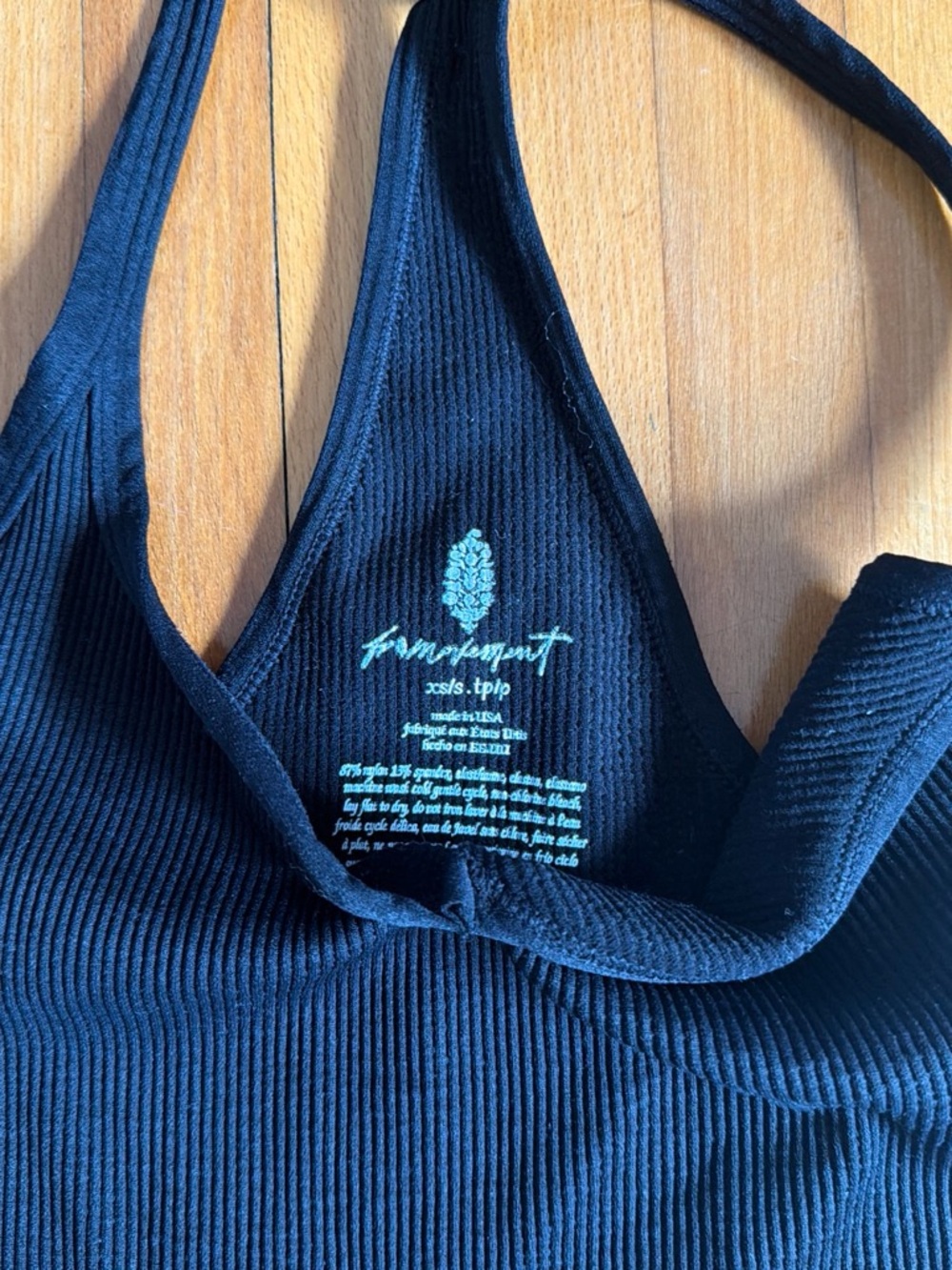 Free People Black Ribbed Racerback Tank - Picture 2 of 3